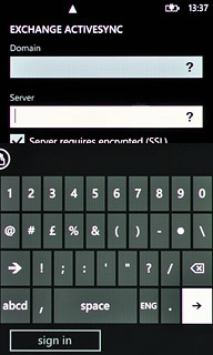 Press the field below Server and key in the server name.