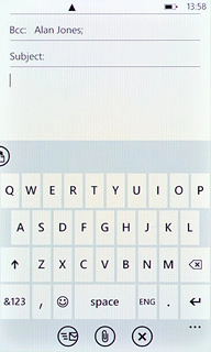 Press the text input field and write the required text.