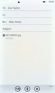 Press the send icon when you've finished your email message.