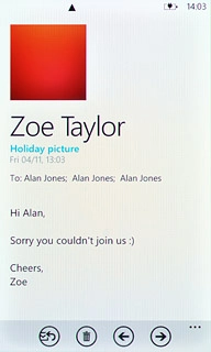 Press the reply icon.