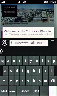 Key in the address of the required web page and press arrow right.