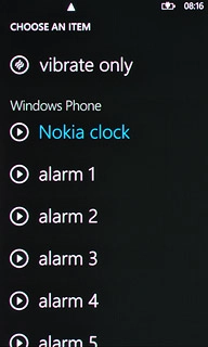 Once you've found an alarm tone you like, press the required alarm tone.