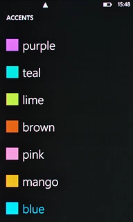 Press the required colour to change menu colour.