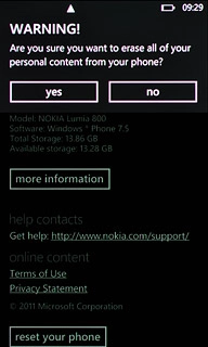 Press yes to confirm.Wait a moment while the factory default settings are restored.Follow the instructions on the display to set up your phone and prepare it for use.