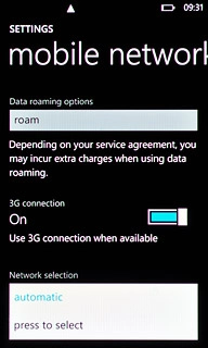 Press press to select.Your phone searches for networks within range.