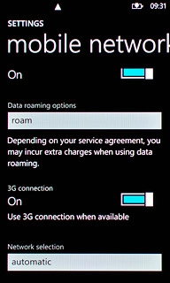 Press the field below Network selection.