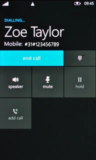 Press end call to end the call.