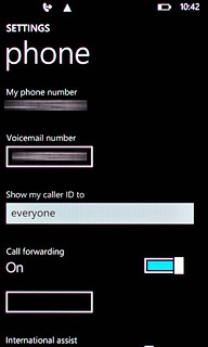 Press the field below Call forwarding.
