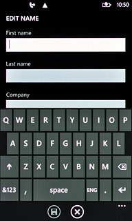 Press the field below First name and key in the required first name.