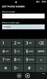 Press the field below Phone number and key in the required phone number.