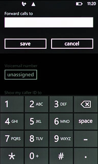 Key in +61414121121 and press save.A request to turn on the setting is sent to the network.