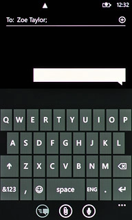 Press the text input field.Write the text for your text message.