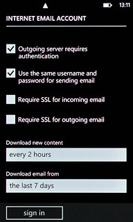 Press the field below Download email from.
