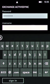Press the field below Username and key in your username.