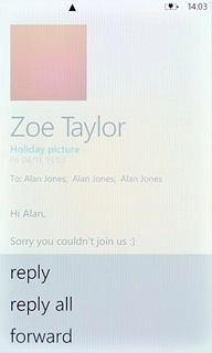 Press forward.Key in the first letters of the required contact.Matching contacts are displayed.