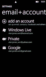 Press and hold the required email account.