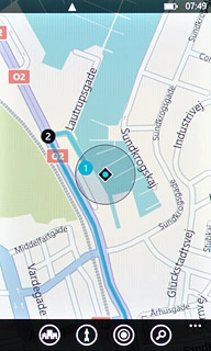 Press the current position icon.