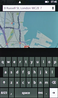 Key in the required destination and press arrow right.