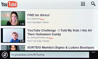 You can now use the application.Please note that YouTube isn't part of the original application package and therefore only a general description is given here.You have a number of options, such as:Search for video clipsSearch for video clips in a categoryIf you have a YouTube account and you log on, you can also:Upload video clipsShare video clipsCreate playlistsRate video clips
