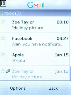 Press the required email message.
