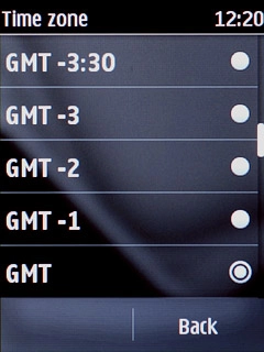 Press the required time zone.