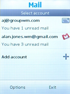 Press the required email account.