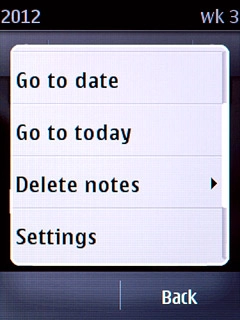 Press Settings.Follow the instructions on the display to select the required settings for the calendar.