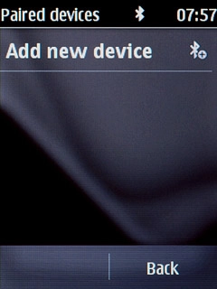 Press Add new device.Your phone now searches for devices and after a moment, a list of Bluetooth devices within range is displayed.
