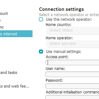 Click the field below Access point.Key in vfinternet.au