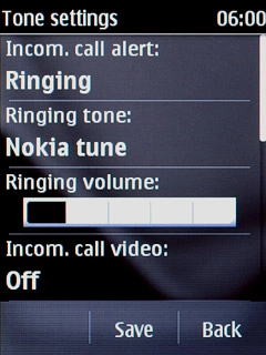 Press Ringing volume.