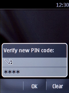 Key in the new PIN again and press OK.