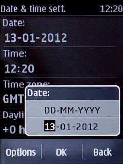 Key in the date and press OK.