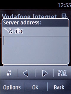 Key in http://pxt.vodafone.net.au/pxtsend and press OK.