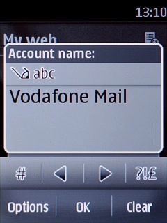 Key in Vodafone Mail and press OK.