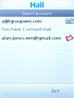 Press the required email account.