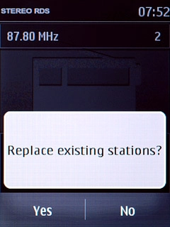If required, press Yes to confirm.
