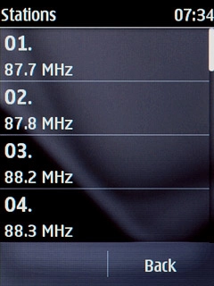 Press Back to return to the radio.