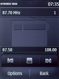 Press the stop icon to turn off the radio.