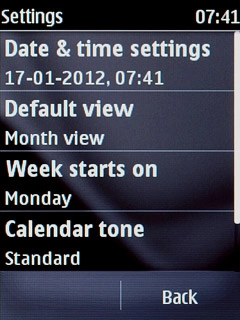 Press Back twice to return to the calendar.