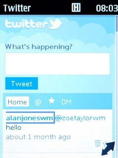 You can now use the application.Please note that Twitter isn't part of the original application package and therefore only a general description is given here.You have a number of options, such as:Write status updatesView status updates from people you followView messages sent directly to you