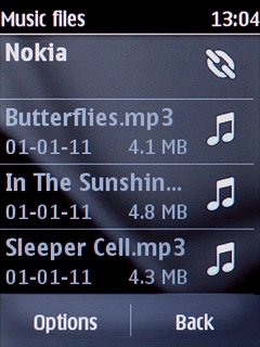 Press the required audio file.