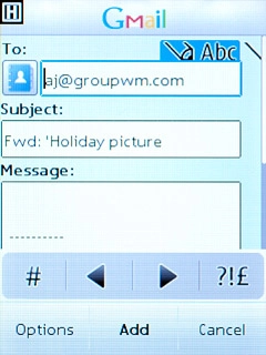 Press the text input field.