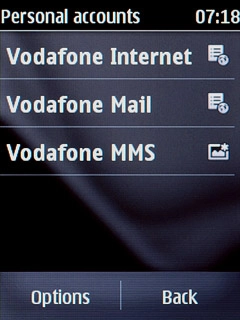 Press and hold Vodafone Internet until a pop-up menu is displayed.