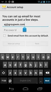 Press Password and key in the password for your email account.