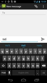 A number of words based on the letters you've keyed in are displayed.Press the required word to insert it.