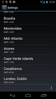 Press the required time zone.