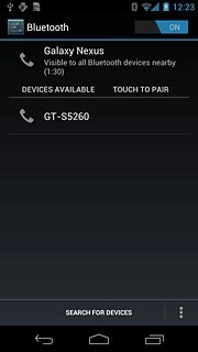 Press the required Bluetooth device.