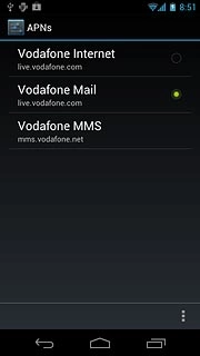 Press the field next to Vodafone Mail to fill in the field.