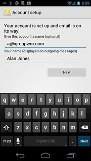Press the field below Give this account a name (optional) and key in a name for your email account (such as Private or Work).