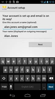 Press the field below Give this account a name (optional) and key in a name for your email account (such as Private or Work).